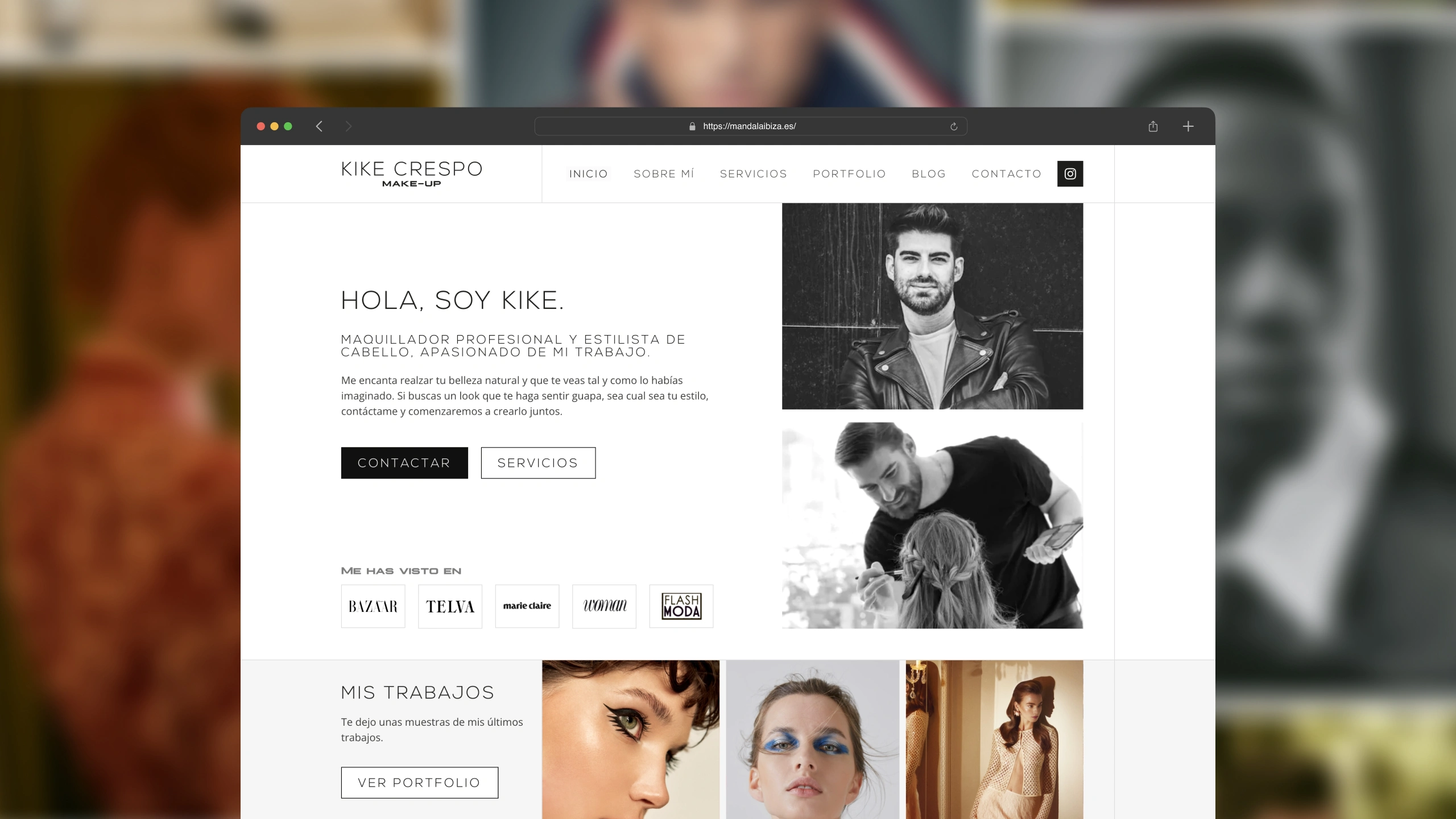 Pantallazo de la home de la web de https://kikecrespo.com/